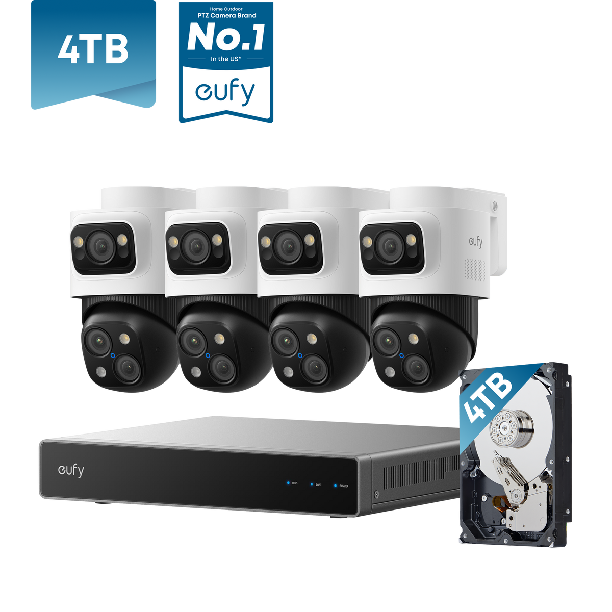 eufy 4K NVR Security Camera System S4 Max, 4 TB HDD