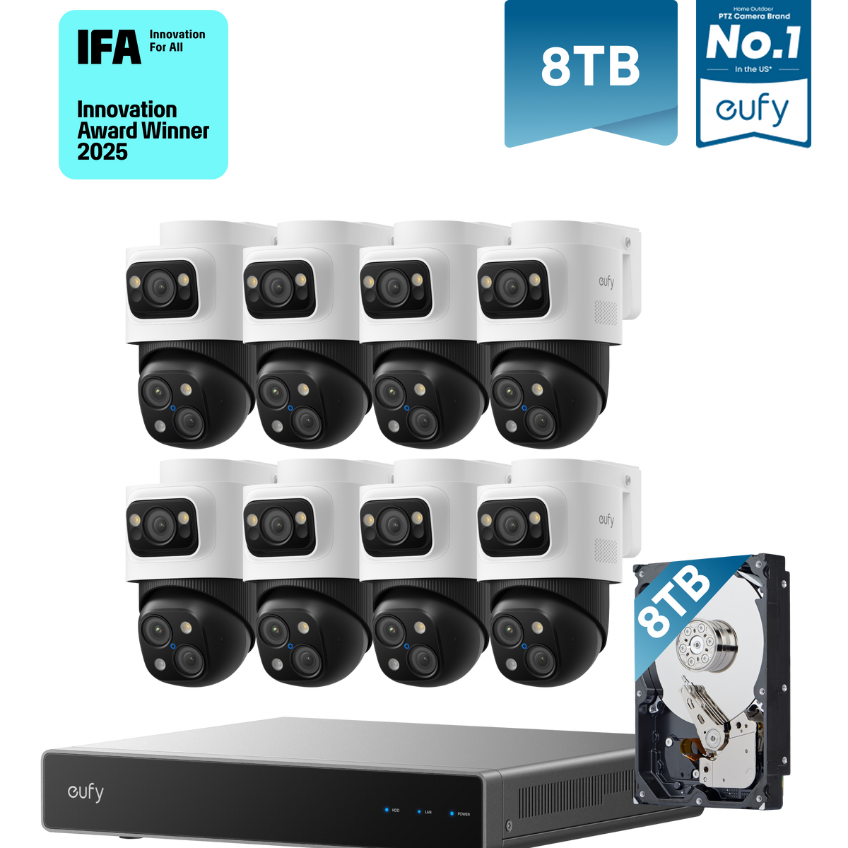eufy 4K NVR S4 Max 8-Camera Kit with 8 TB HDD