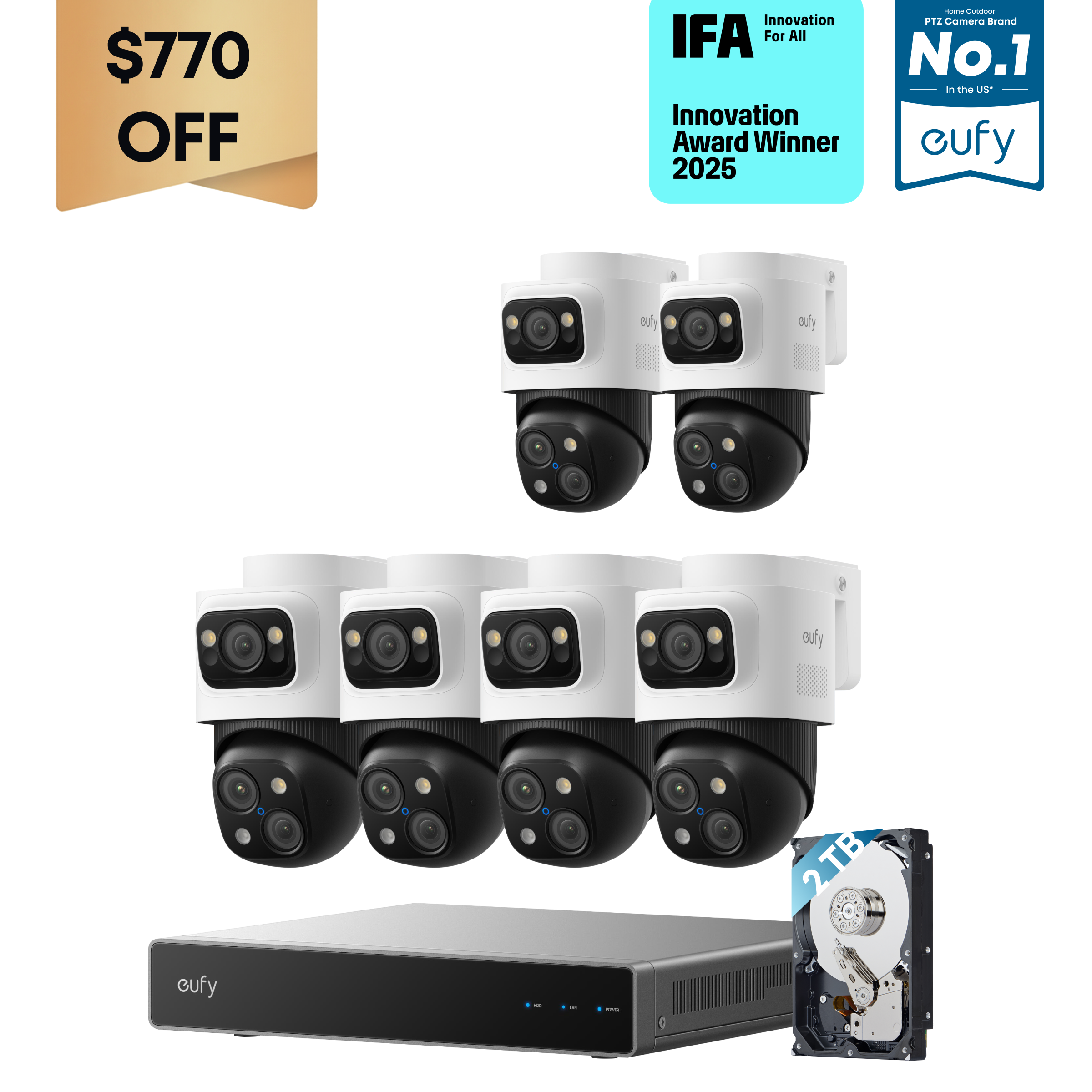 eufy 6-Cam Kit PoE NVR Security System S4 Max