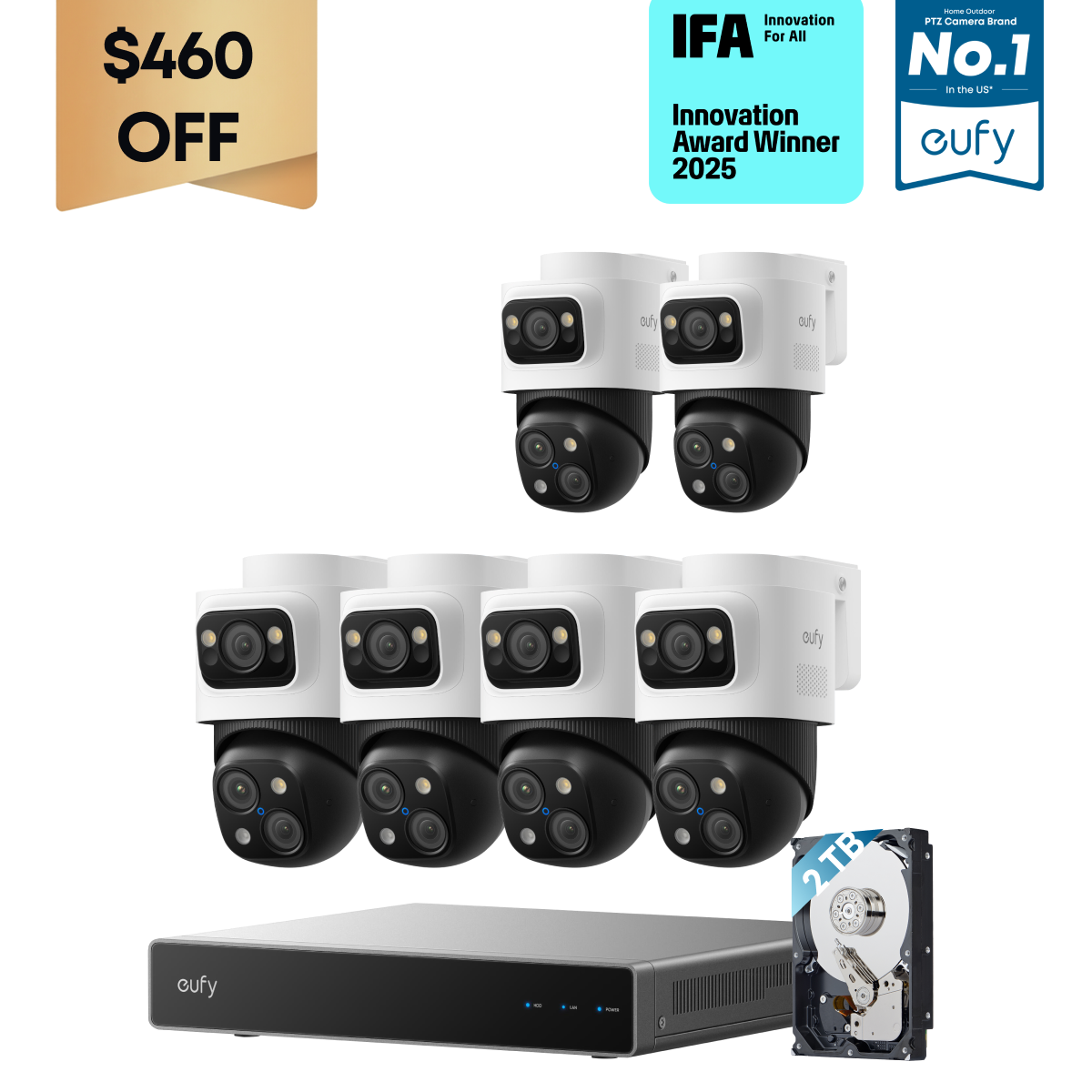 eufy 6-Cam Kit PoE NVR Security System S4 Max