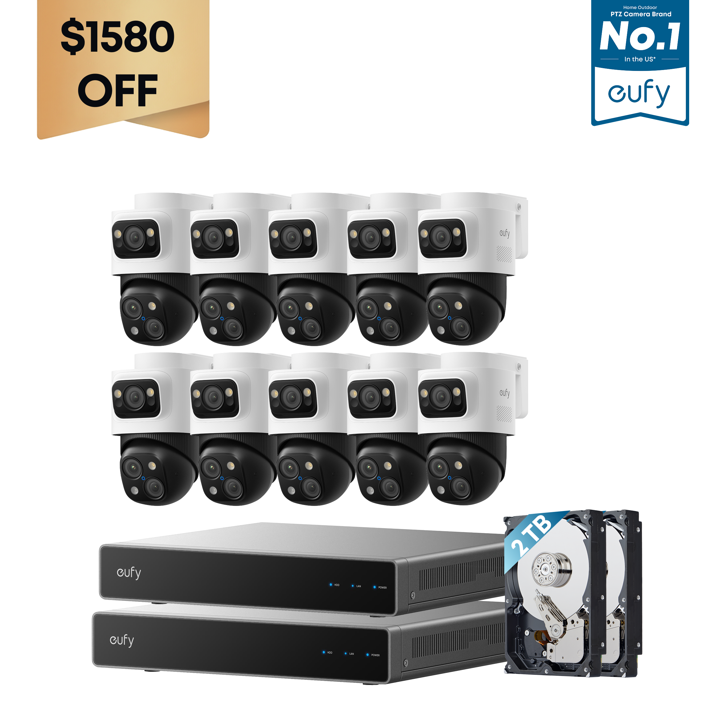 eufy Dual-NVR PoE System with 10 PoE Cam S4