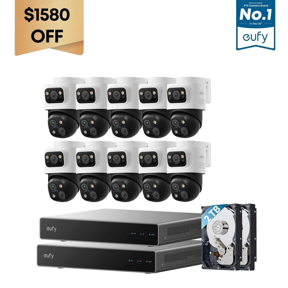 eufy Dual-NVR PoE System with 10 PoE Cam S4