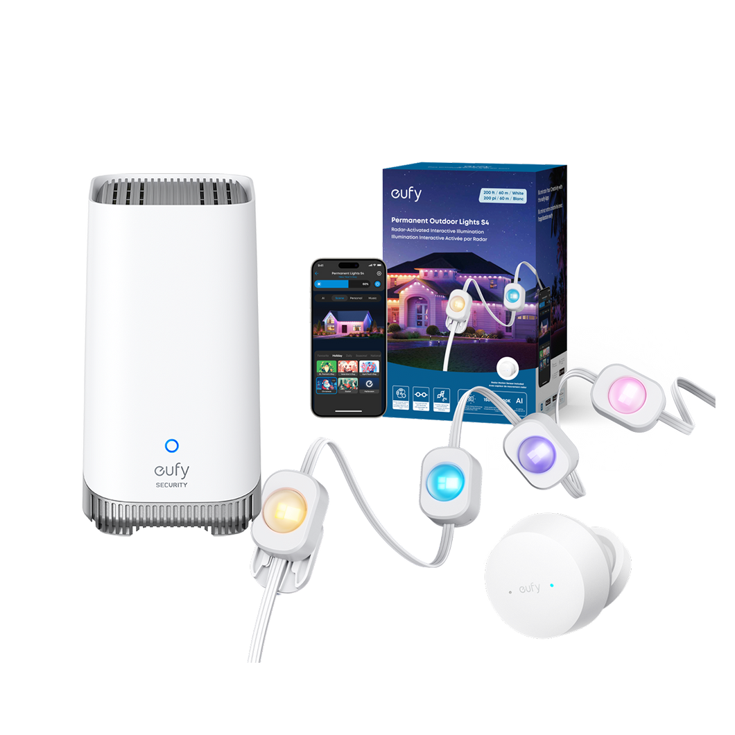 eufy Permanent Outdoor Lights S4 (200ft with 144 LEDs) + HomeBase S380