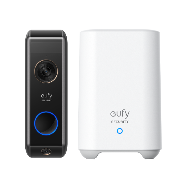 eufy video doorbell and hub with motion detection for security.