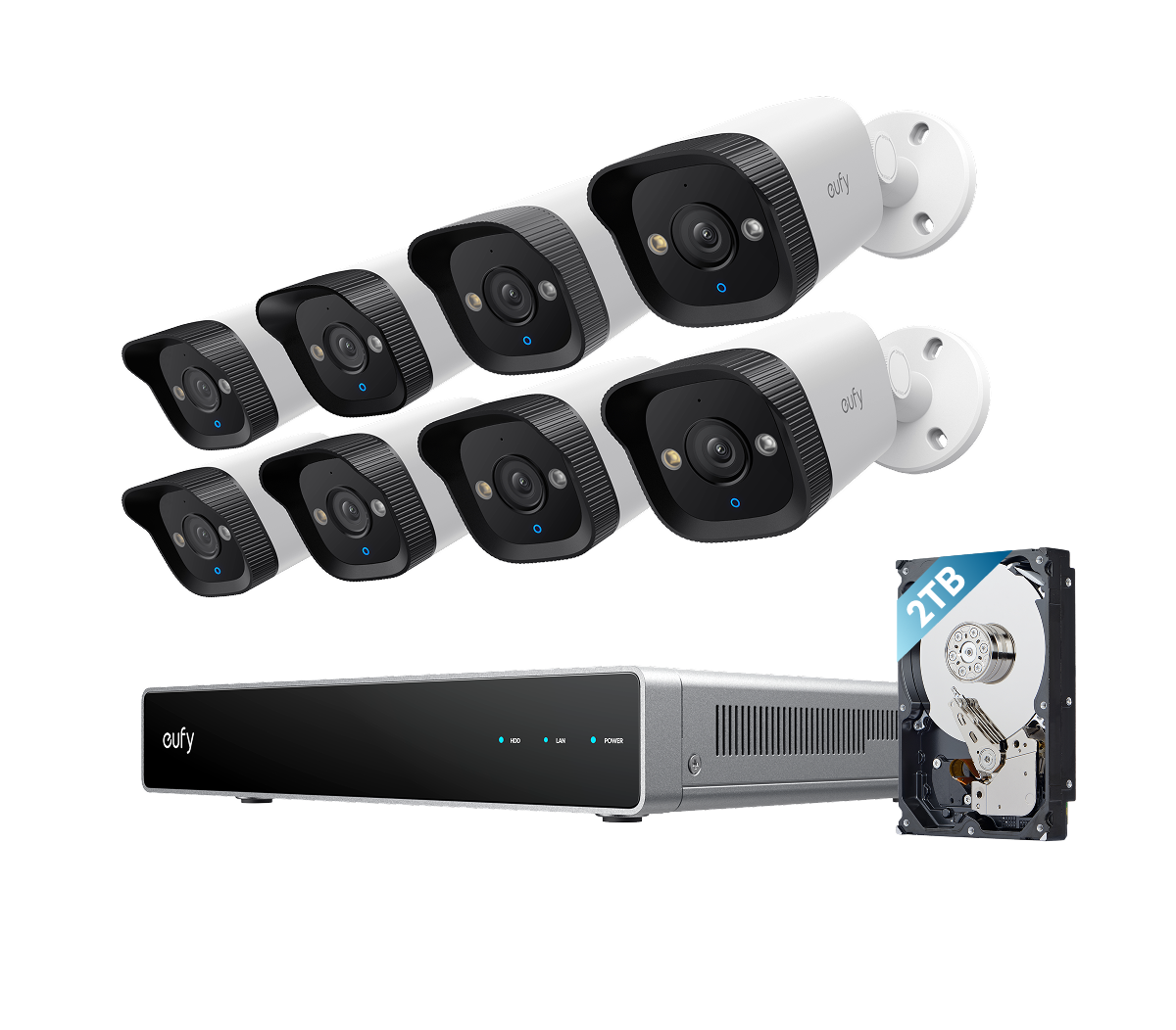 eufy PoE NVR Security System E40- 8× 4K Bullet Cameras