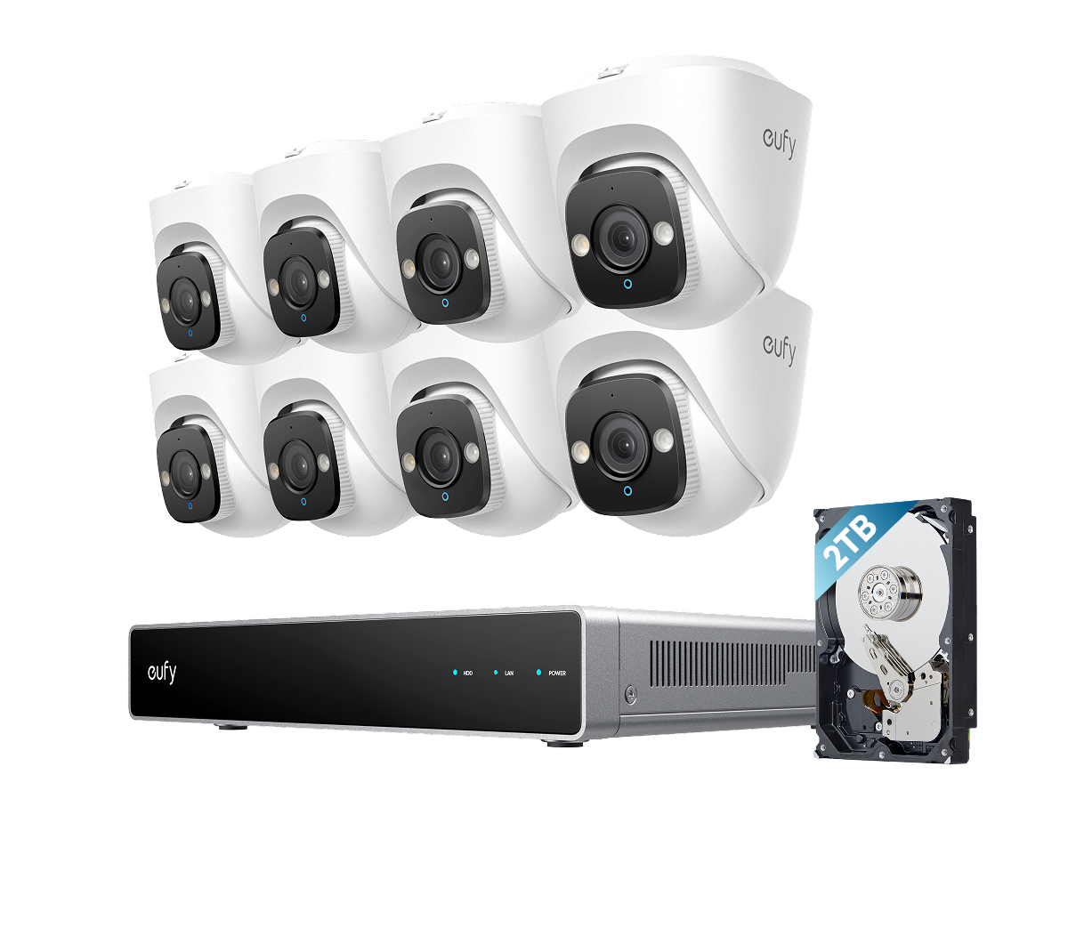 eufy PoE NVR Security System E41 – 8× 4K Turret Cameras