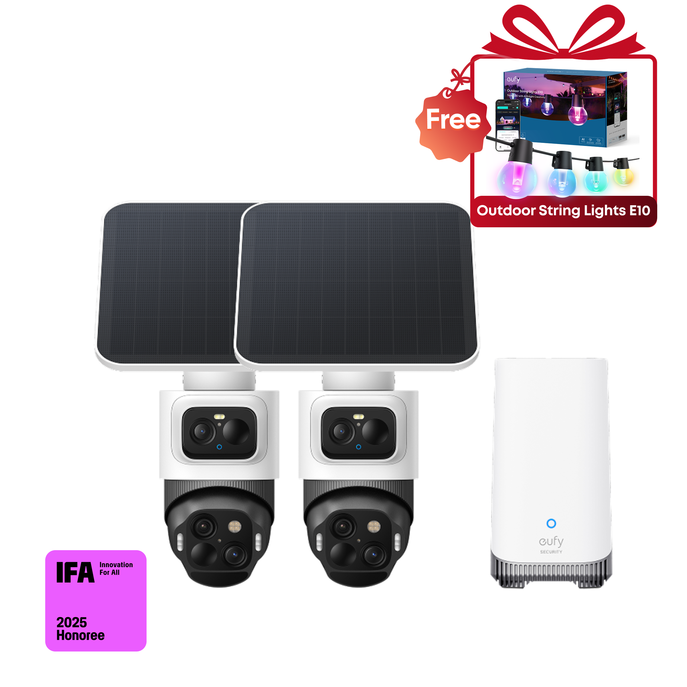 eufyCam S4 2-Cam Kit + Free eufy Outdoor String Lights E10