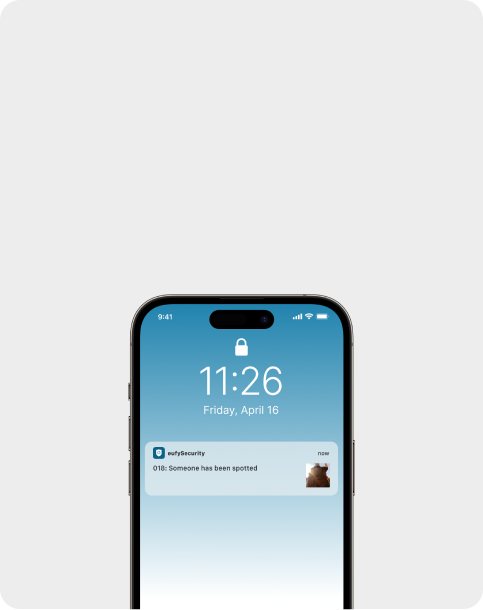 eufy Smartphone mit Sicherheitsbenachrichtigung für schnellen Alarm