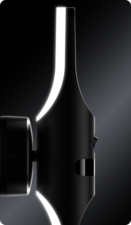 eufy schwarze Kamera mit auffälligem LED-Lichtstreifen