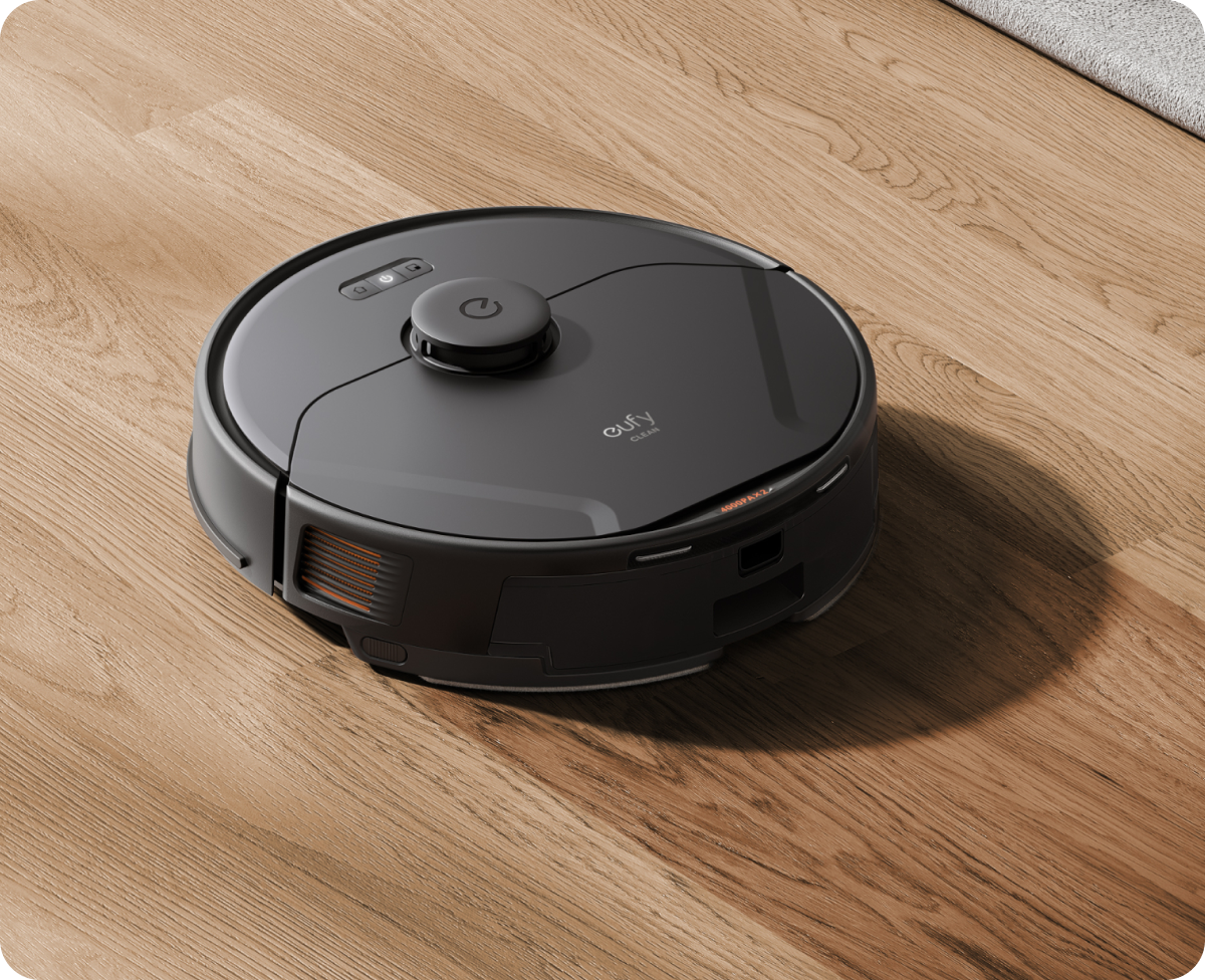 event: pingeufy Staubsaugerroboter mit modernem Design für effizientes Reinigen.