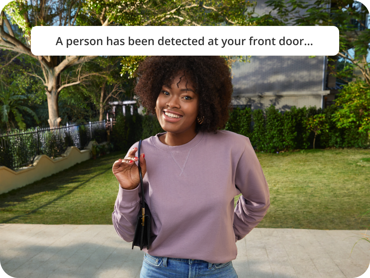 eufy mit Frau erkannt durch Türsensor und Benachrichtigung