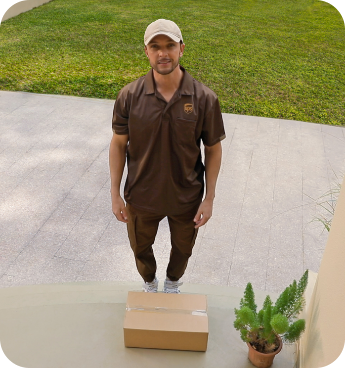 eufy mit Paketbote und Paket für Hauslieferung in DE