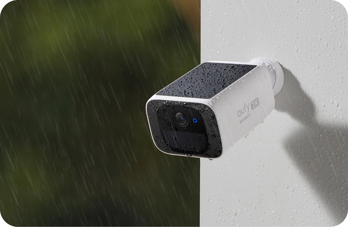 eufy 2K Kamera mit Regenwetter für Sicherheit