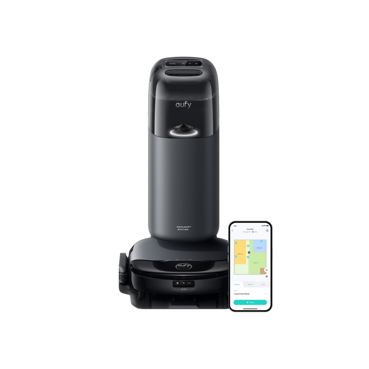 eufy robot vacuum with AI map and Unclean station