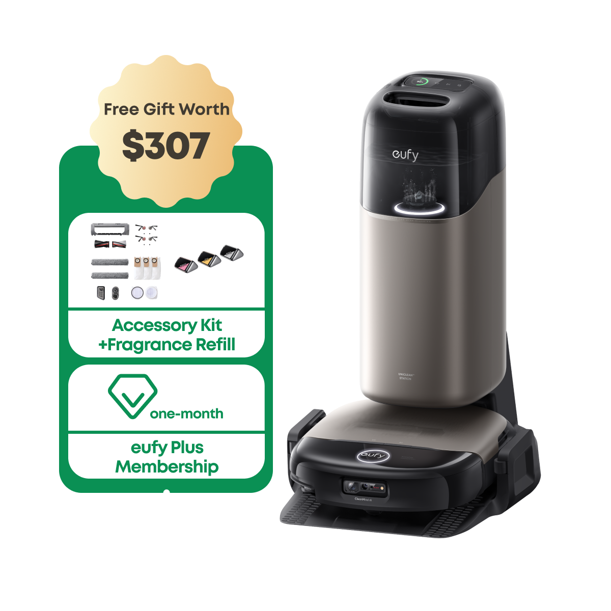eufy Robot Vacuum Omni S2 + Free Accessory Kit & Fragrance Refill