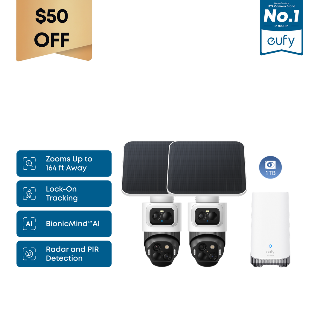 eufyCam S4 2-Cam Kit + 1 TB Hard Drive