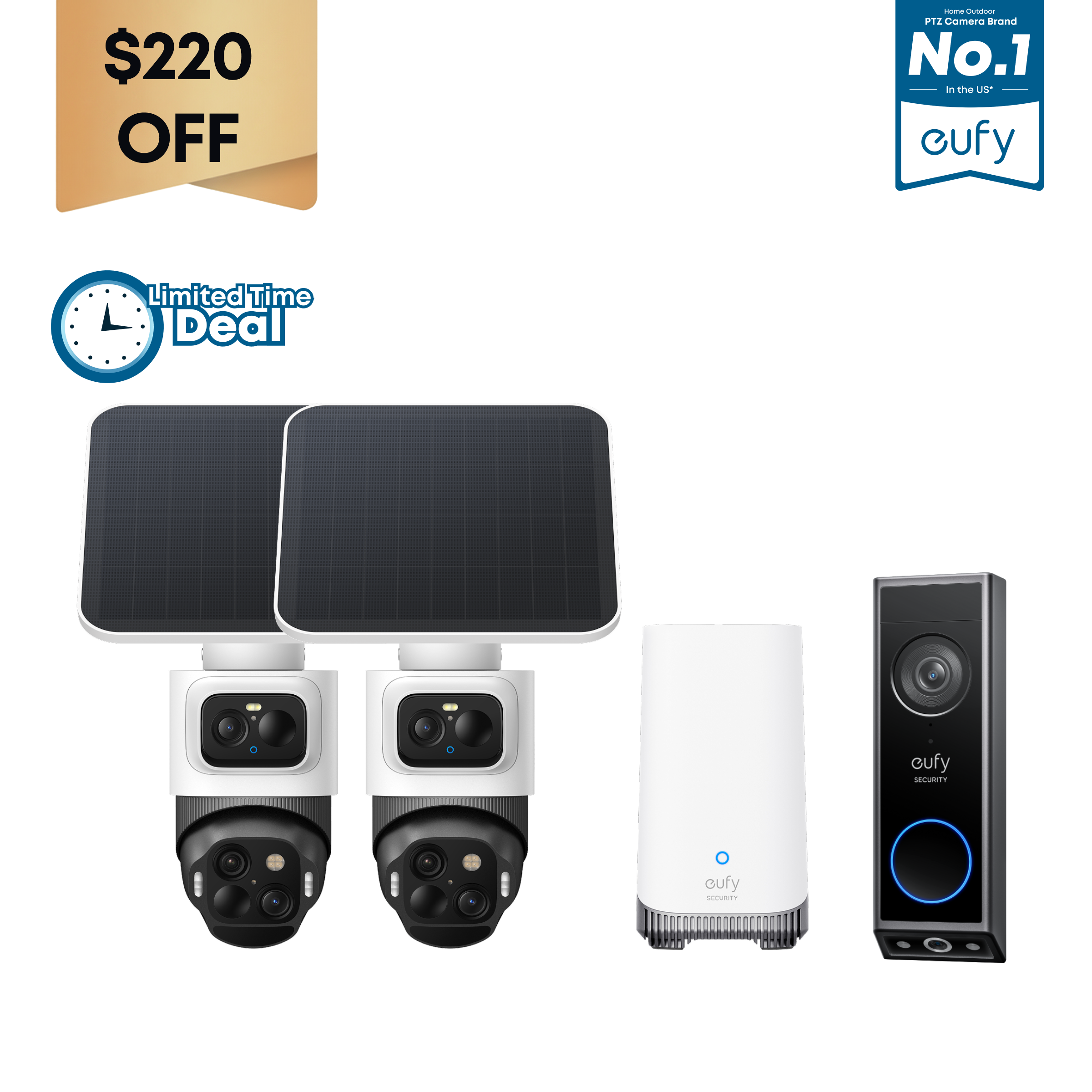 eufyCam S4 2-Cam Kit + Video Doorbell E340
