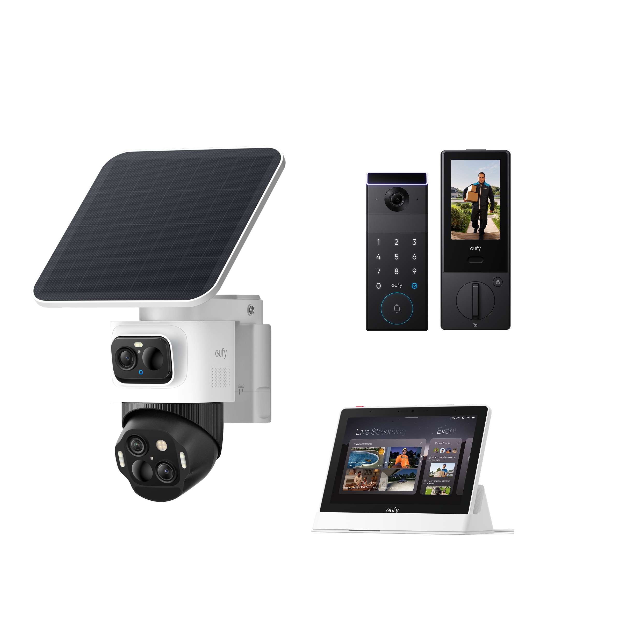 eufyCam S4 +Smart Display E10 + eufy FamiLock S3 Max