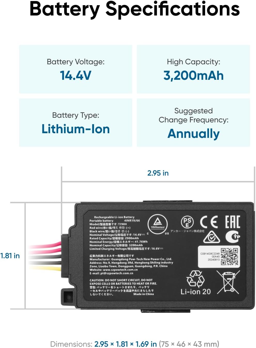 eufy RoboVac Battery, Compatible with Omni C20 Robot Vacuum