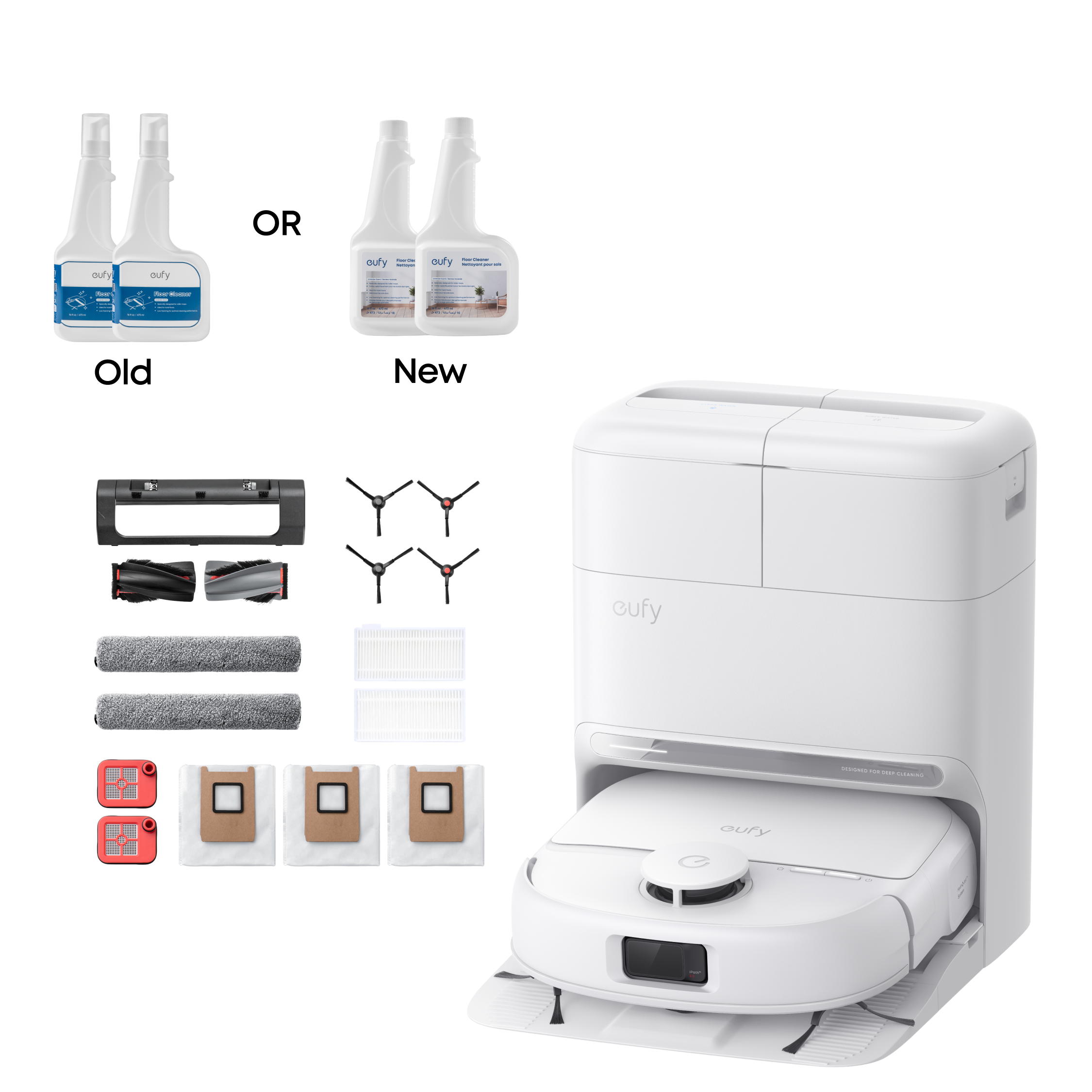 eufy Robot Vacuum Omni C28 White + Replacement Kit + Cleaning Solution ×2