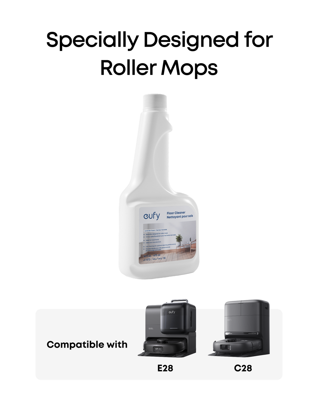 eufy Floor Cleaner, Ready to Use, 473 ml, Floor Cleaner, Accessory Compatible with eufy E28 & eufy C28