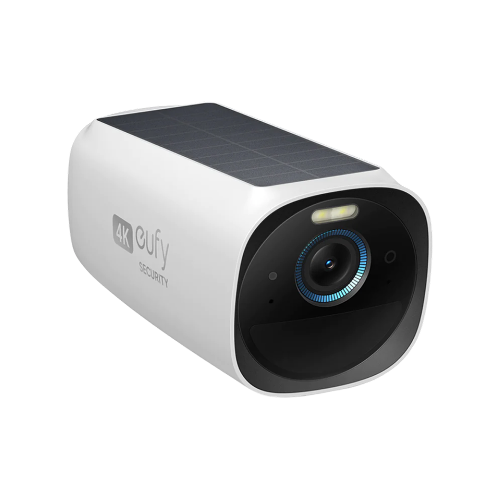eufy 4K security camera with solar panel for surveillance