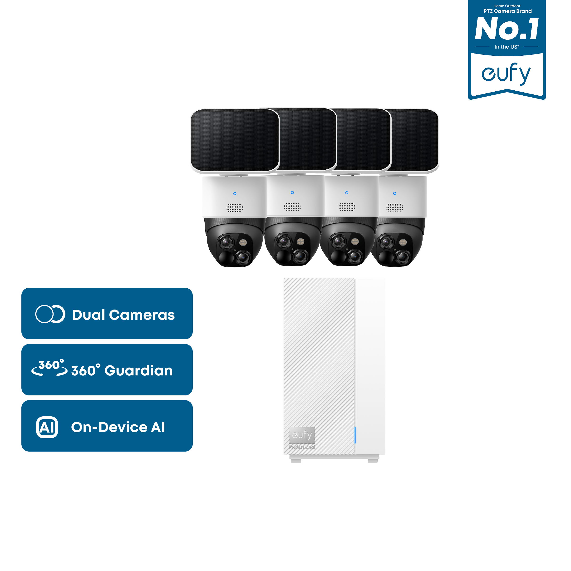 eufy SoloCam S340 (4-Cam Kit) + eufy HomeBase™ Professional S1