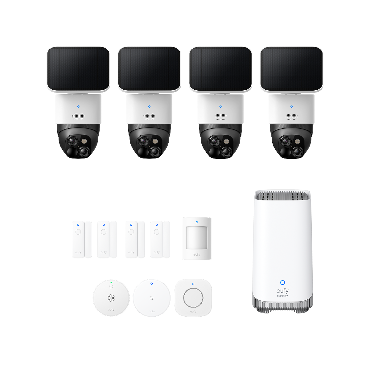 eufy SoloCam S340 (4-Cam Kit) with Alarm System+ HomeBase™ S380