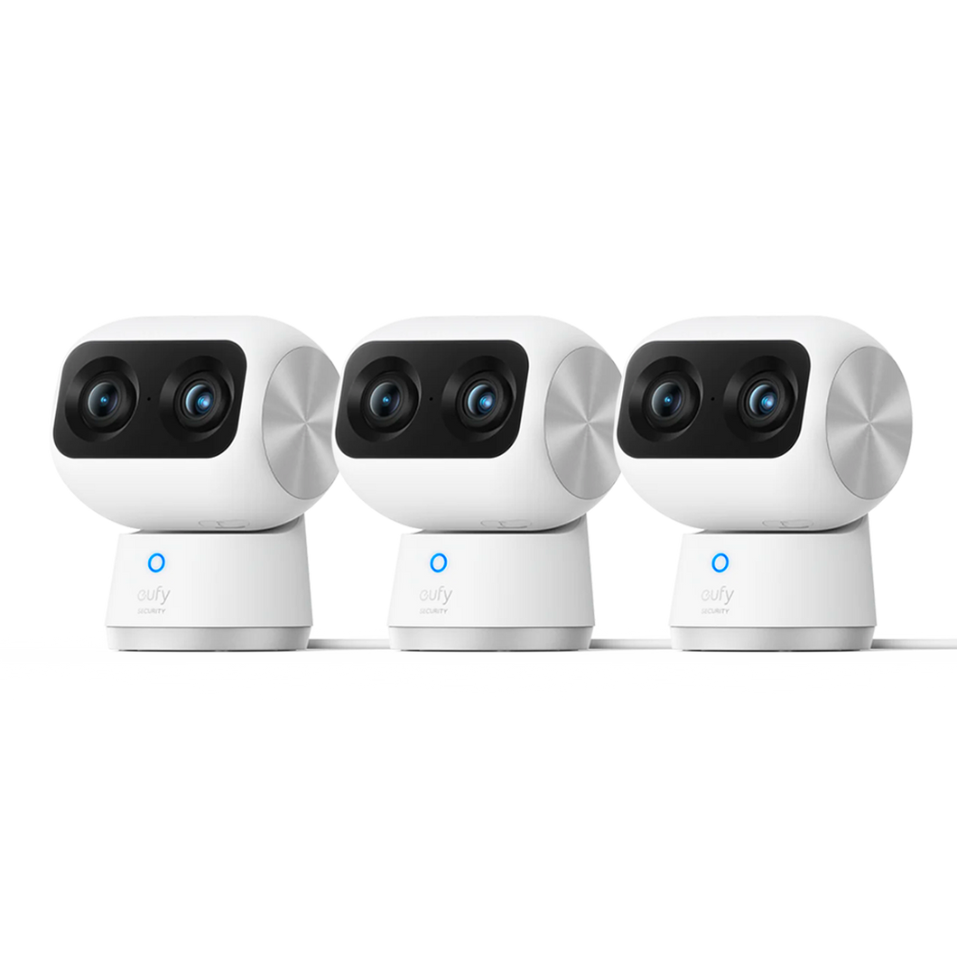 eufy Security Cámara interior S350, cámaras duales, cámara de seguridad con  resolución 4K UHD con zoom de 8 xy PTZ de 360°, IA humana/mascota, ideal