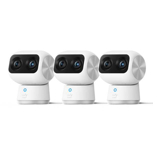 eufy Security Indoor Cam E220, Pan & Tilt, Indoor Security Camera, 2K - 3  MP Wi-Fi Plug-in, Voice Assistant Compatibility, Night Vision, Motion