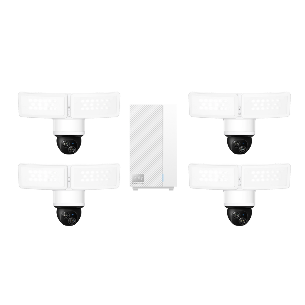 eufy Floodlight Camera E340 (4-Cam Kit) + eufy HomeBase™ Professional S1