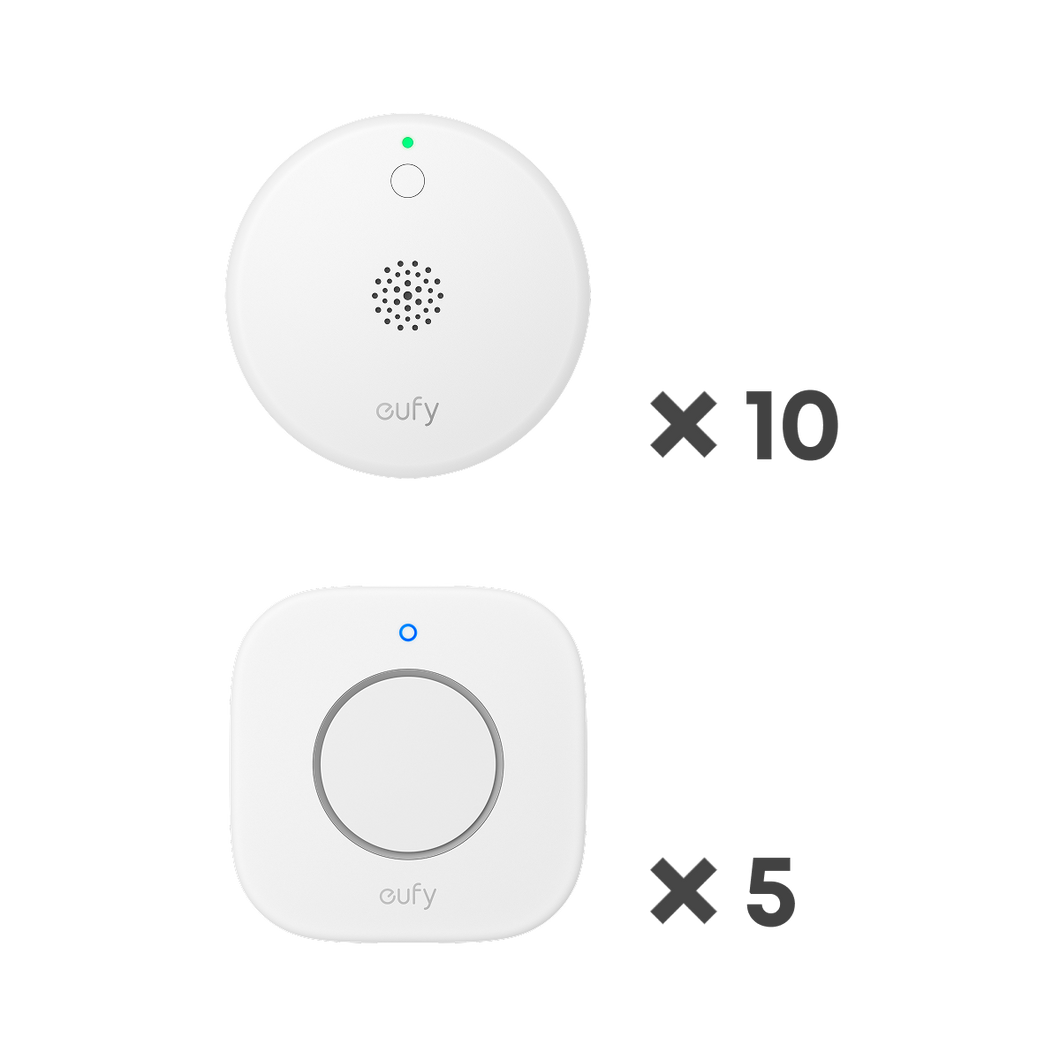 eufy Smoke Alarm E10（10 Pack)+ eufy Indoor Siren E20（5 Pack)