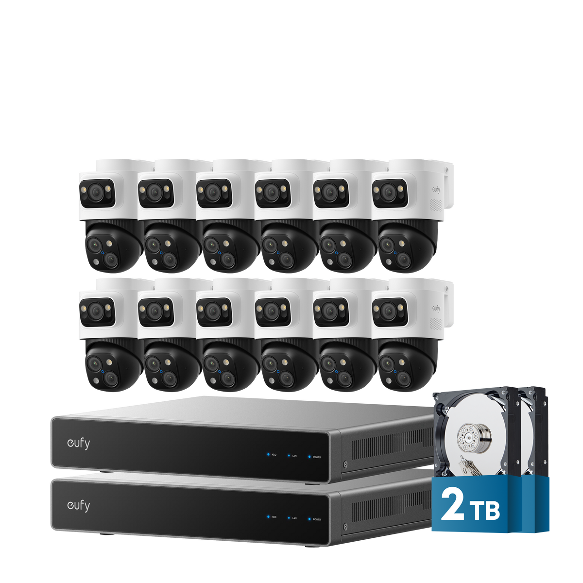 eufy 12-Cam Kit  PoE NVR Security System S4 Max with Dual-NVR
