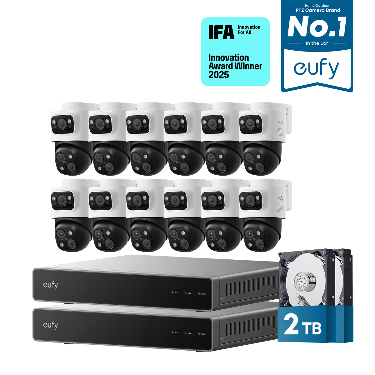 eufy Dual-NVR PoE System with 12 PoE Cam S4