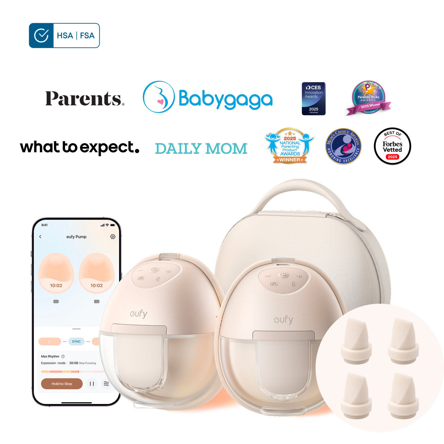 eufy Breast Pump S1 Pro and Original Duckbill Valves (4-Pack)