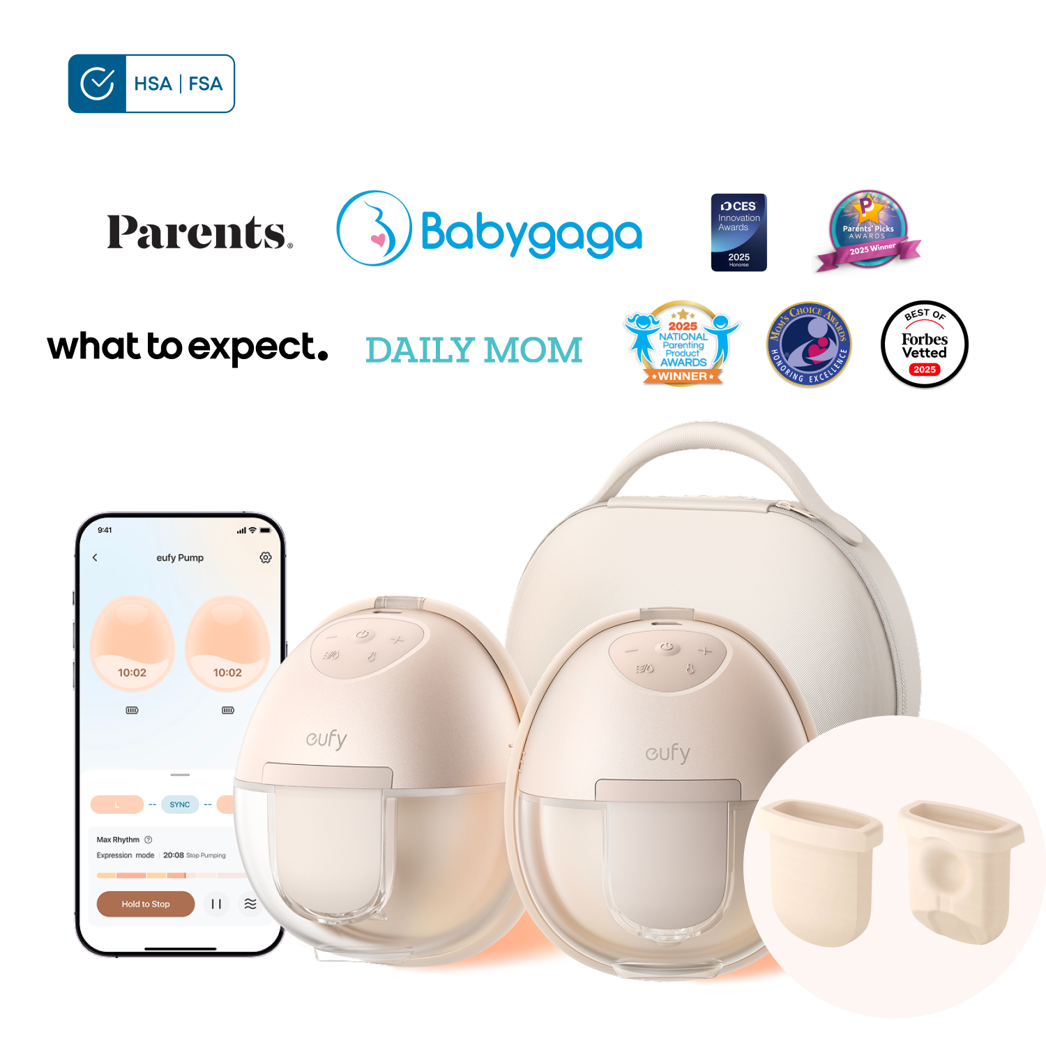 eufy Breast Pump S1 Pro and Original Diaphragm (2-Pack)