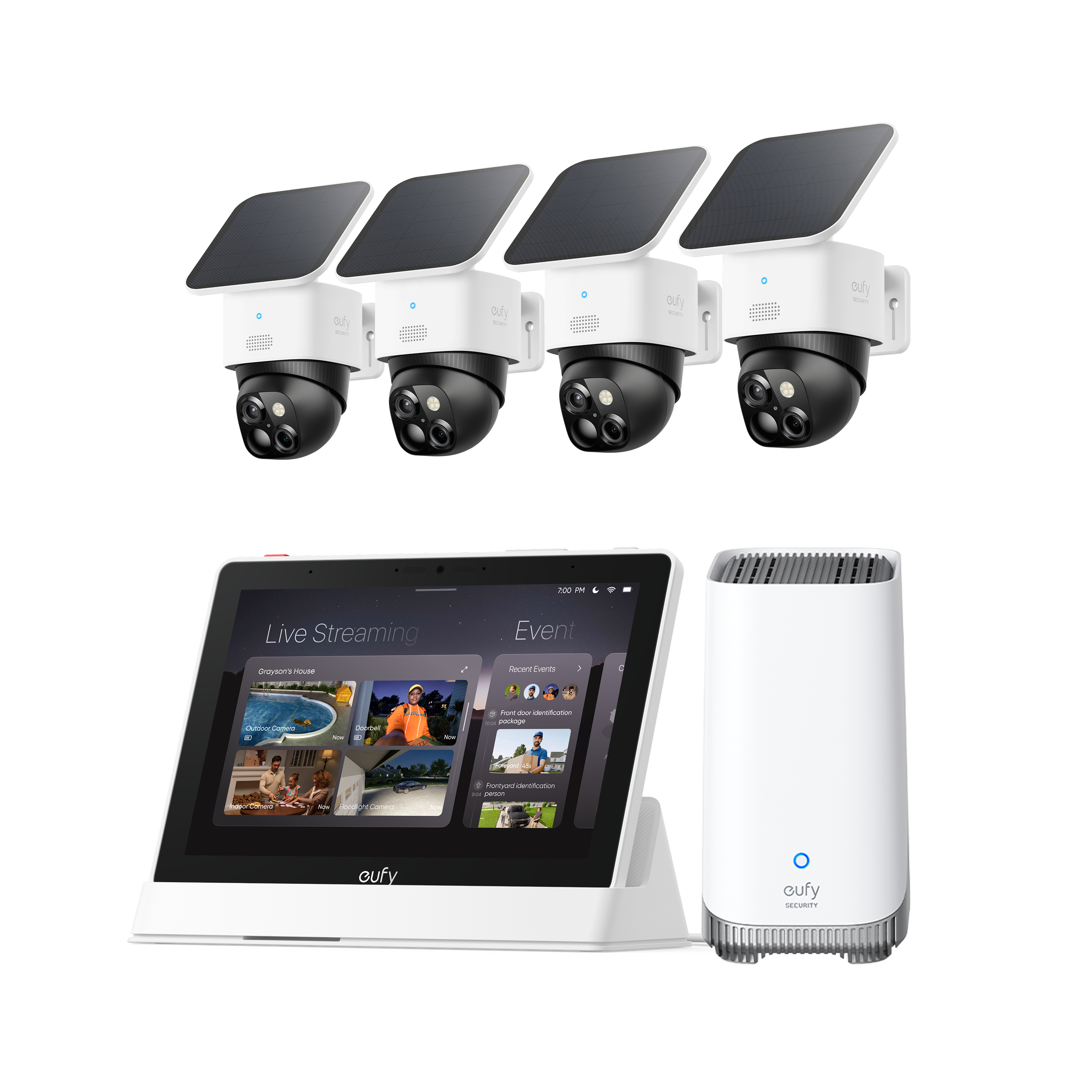 SoloCam S340  (4-Cam Pack) + HomeBase S380+ Smart Display E10