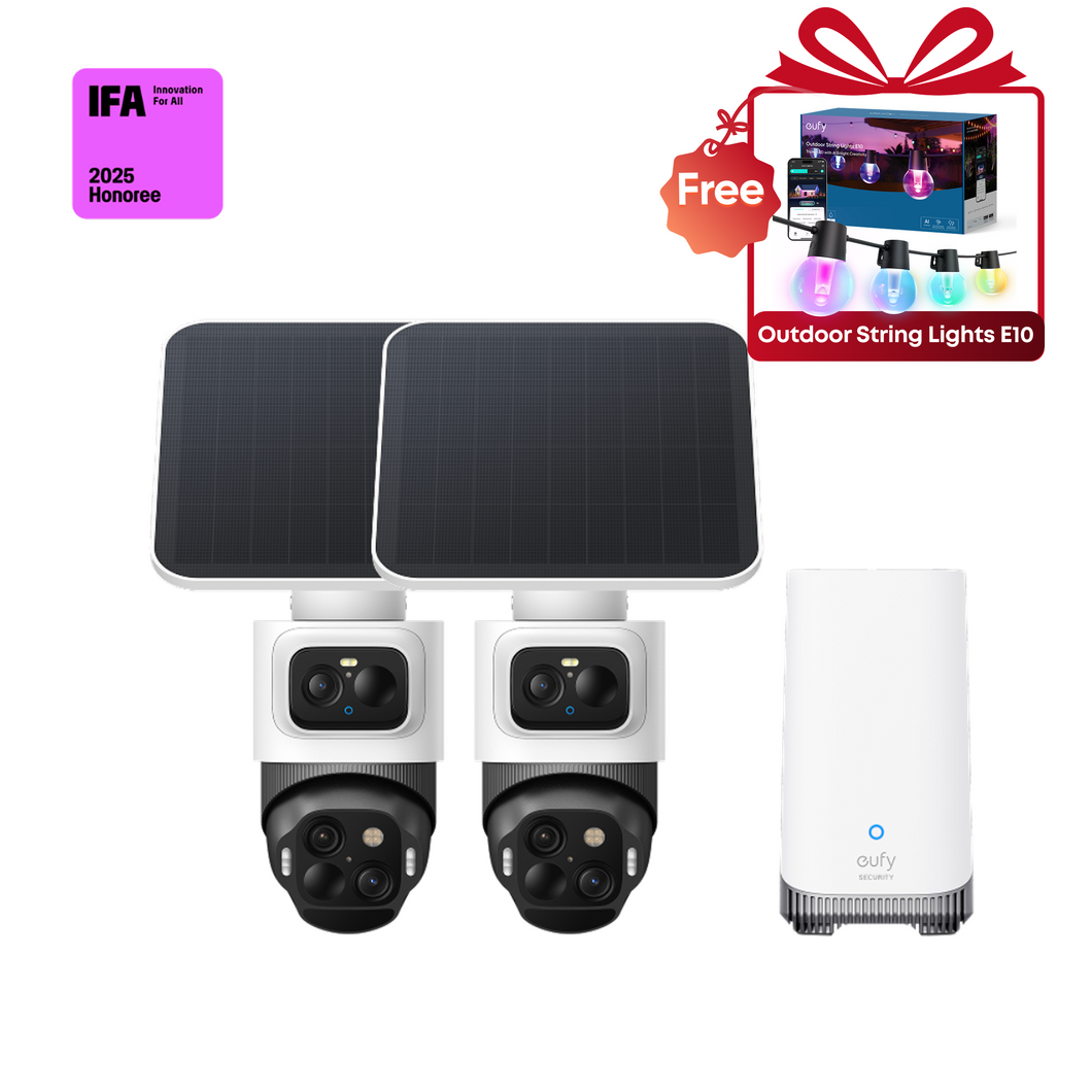 eufyCam S4 2-Cam Kit + eufy Outdoor String Lights E10