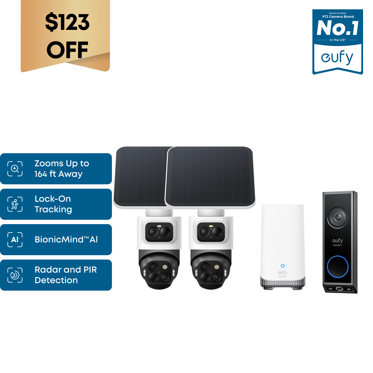 eufyCam S4 2-Cam Kit + Video Doorbell E340