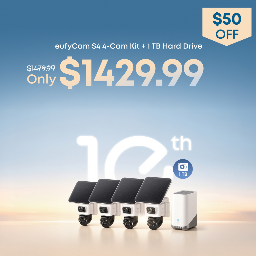 eufyCam S4 4-Cam Kit  + 1 TB Hard Drive