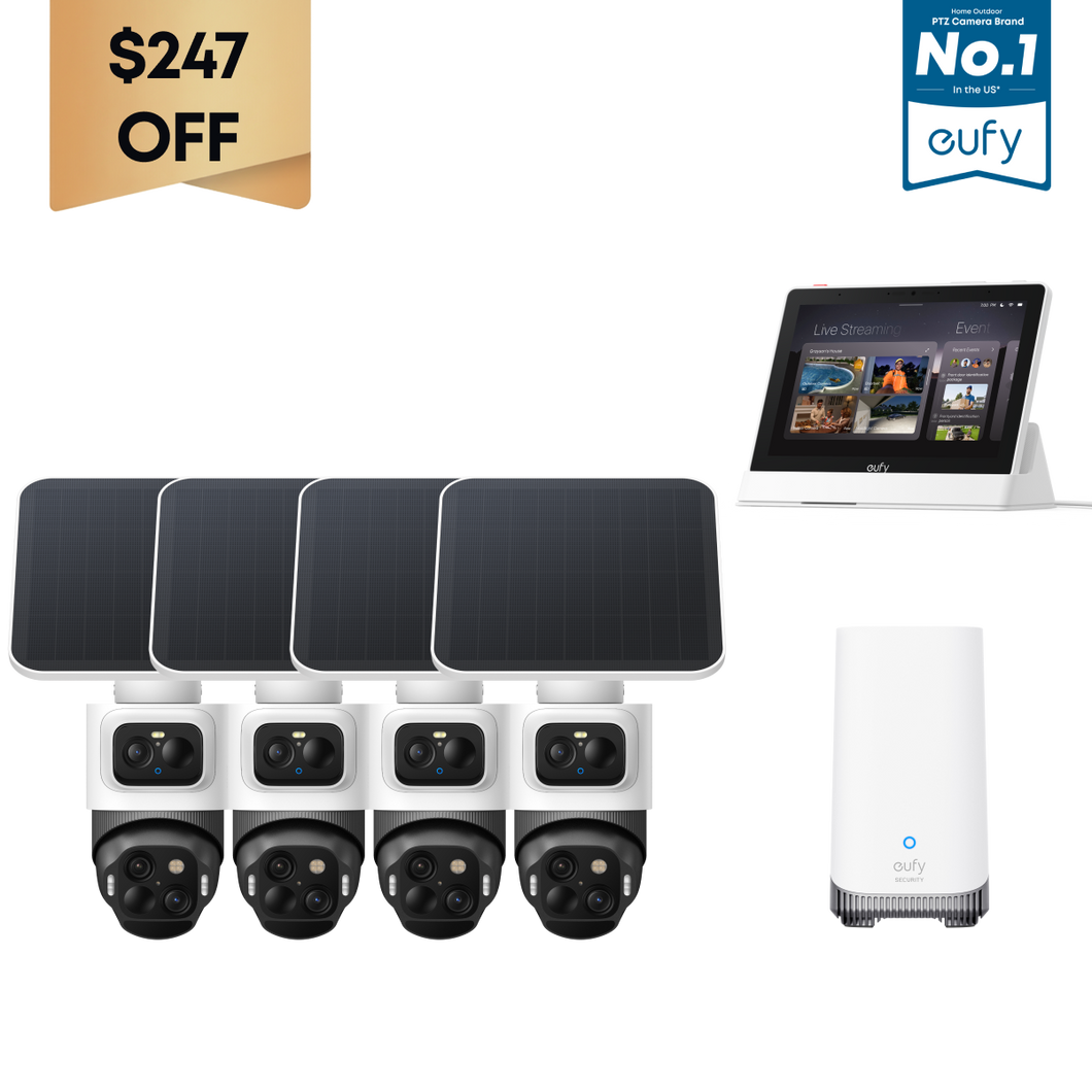 eufyCam S4 4-Cam Kit + eufy Smart Display E10