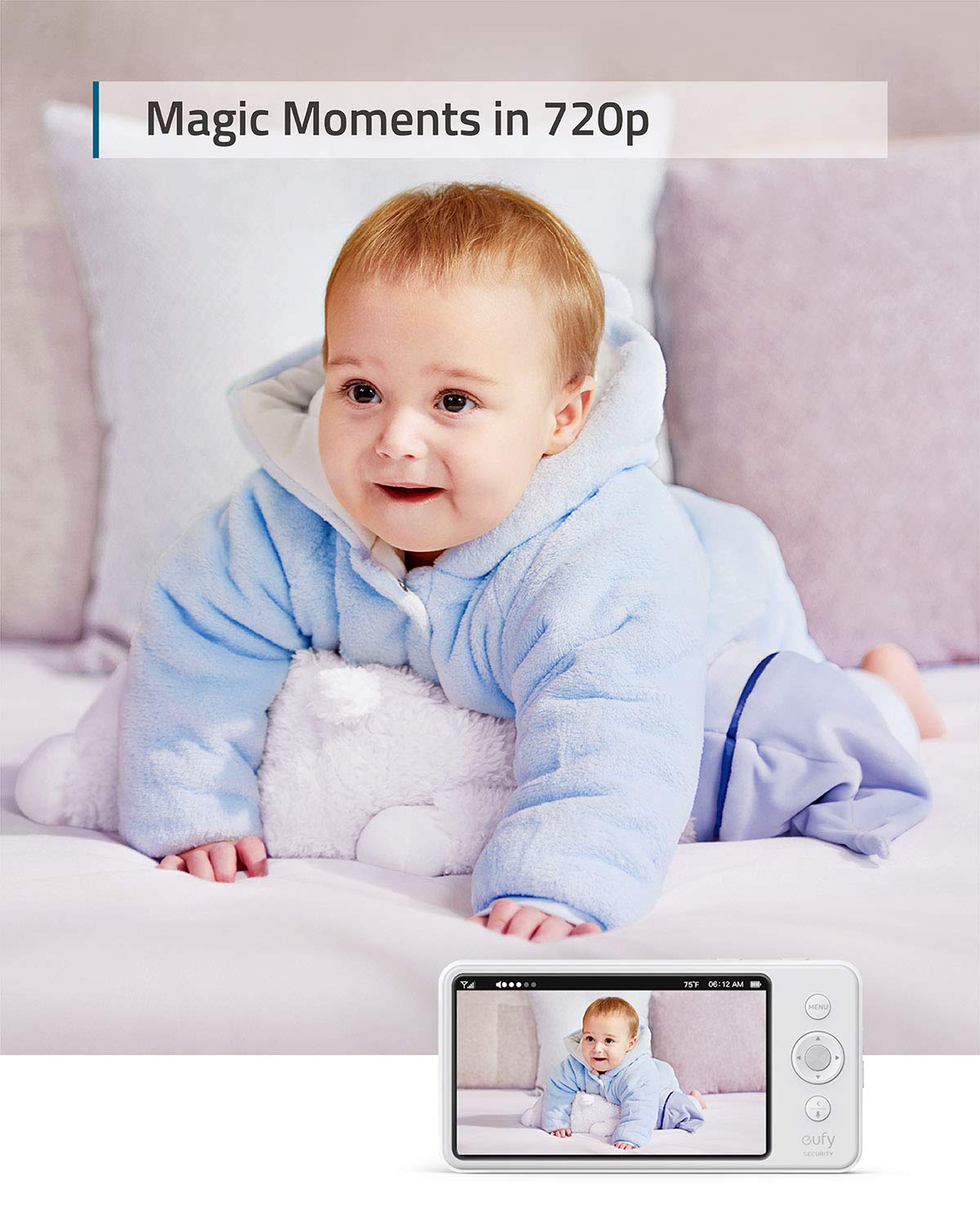 Eufy Security, Spaceview Pro 720p Video Baby Monitor with 5’’ Screen, Two-Way