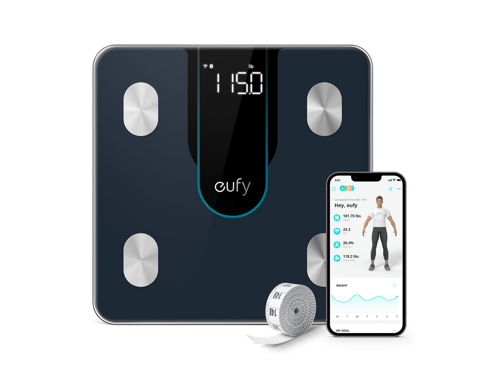  eufy by Anker, Smart Scale P1 with Bluetooth, Body Fat