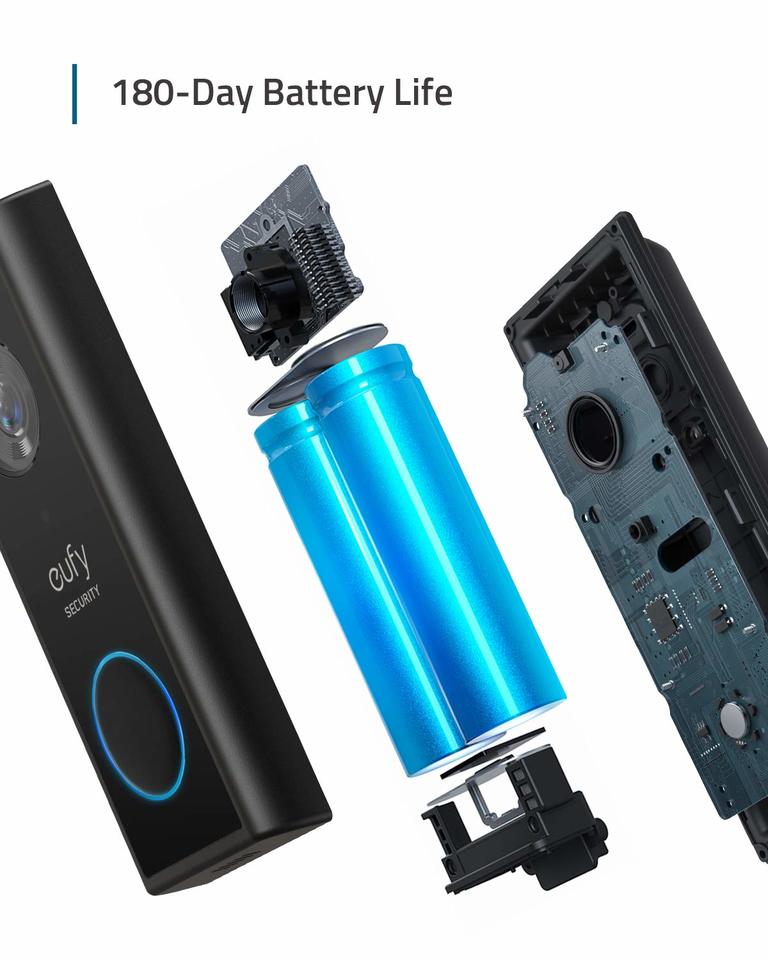 EUFY Security Wireless Video Doorbell Battery-Powered + 2K HD